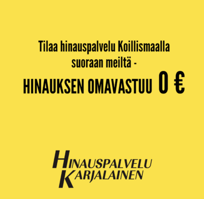 Hinauspalvelu Karjalainen - hinauksen omavastuu 0 €